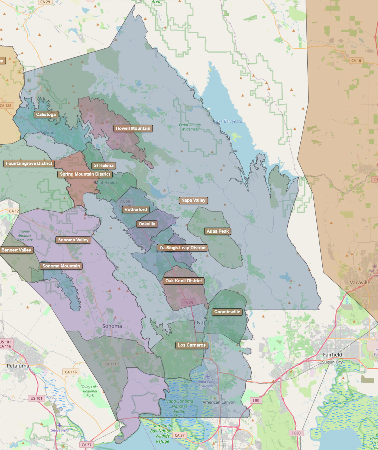 Billede fra regionen Napa Valley AVA